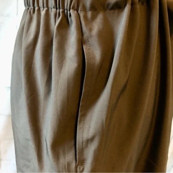 Prologue Sleeveless Dress Pockets Size XL Brown Collard Zip Up Drawstring Waist - Picture 10 of 12